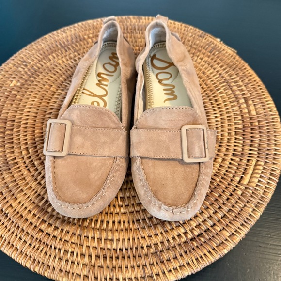 Sam Edelman Shoes - Sam Edelman Felicia‎ Tan Suede Buckle Loafers Flats Womens 7.5M